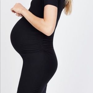 Black, maternity body hugging dress, size L